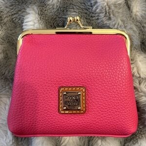 Dooney & Bourke Pink pebbled Leather Coin Purse Kisslock